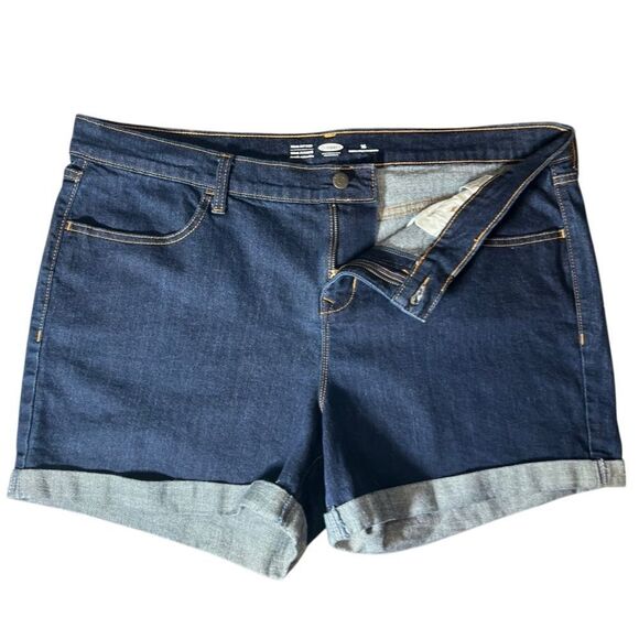 Old Navy semi fitted stretch rolled bottom jean shorts plus Size 16 - Picture 4 of 10